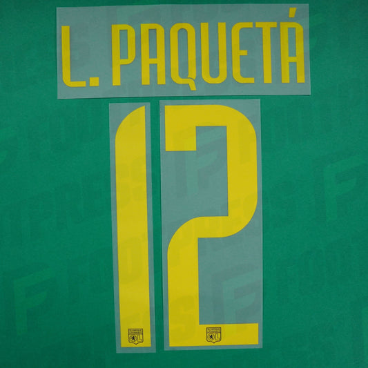 Flocage Officiel - Paqueta, Olympique Lyonnais, 2020/2021, Third, Jaune