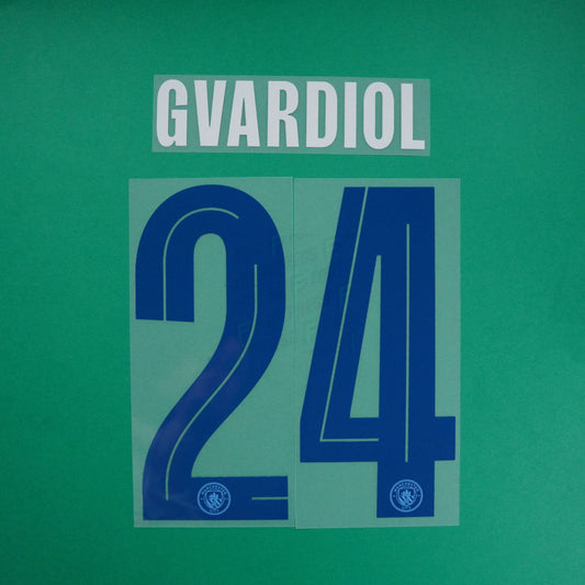 Flocage officiel - Manchester City, Gvardiol, 2023/2024, Home Europe, Bleu