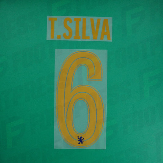 Flocage officiel - Chelsea, Thiago Silva, 2023/2024, Home Europe, Doré