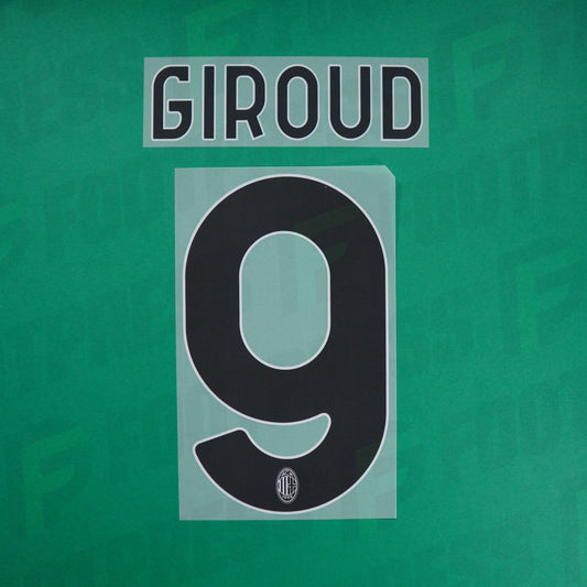 Flocage officiel - AC Milan, Giroud, 2023/2024, Home, Noir