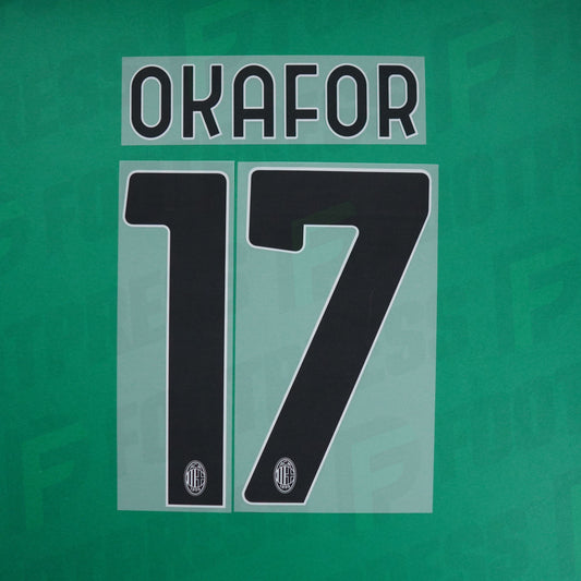 Flocage officiel - AC Milan, Okafor, 2023/2024, Home, Noir