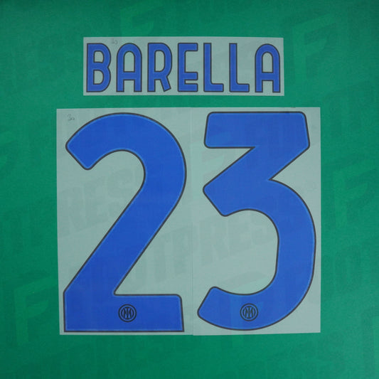 Flocage officiel - Inter Milan, Barella, 2023/2024, Away, Bleu foncé/Noir