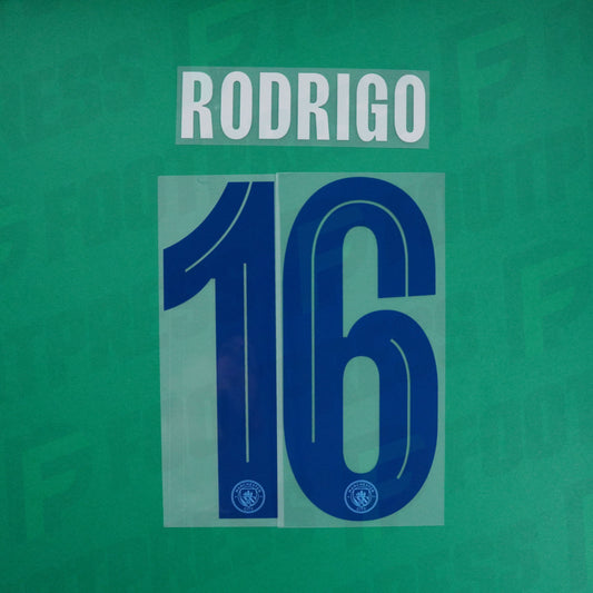 Flocage officiel - Manchester City, Rodrigo, 2023/2024, Home Europe, Bleu