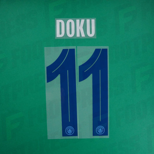 Flocage officiel - Manchester City, Doku, 2023/2024, Home Europe, Bleu