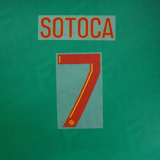 Flocage Officiel - RC Lens, Sotoca, 2023/2024, Home, Rouge / Jaune