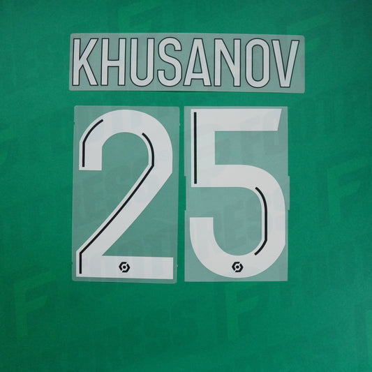 Flocage Officiel - RC Lens, Khusanov, 2023/2024, Away, Blanc