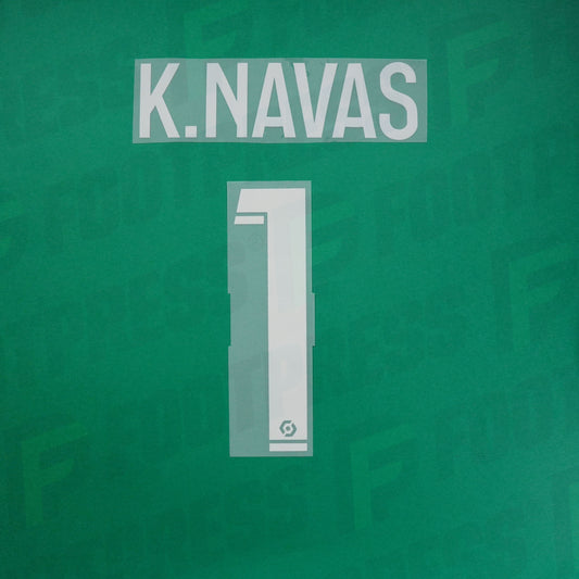 Flocage Officiel - Paris Saint-Germain, Navas, 2023/2024, Home, Blanc