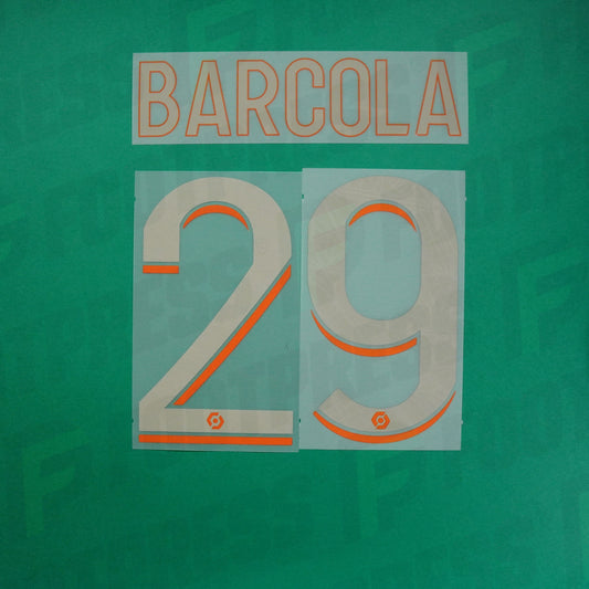 Flocage Officiel - Paris Saint-Germain, Barcola, 2023/2024, Third, Argenté/Orange