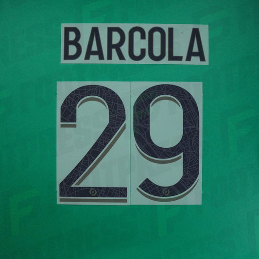 Flocage Officiel - Paris Saint-Germain, Barcola, 2023/2024, Fourth, Noir/Vert