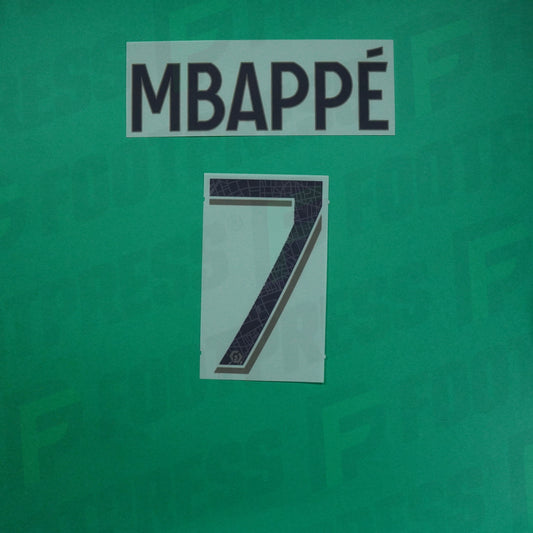Flocage Officiel - Paris Saint-Germain ENFANT, Mbappé, 2023/2024, Fourth Junior, Noir/Vert