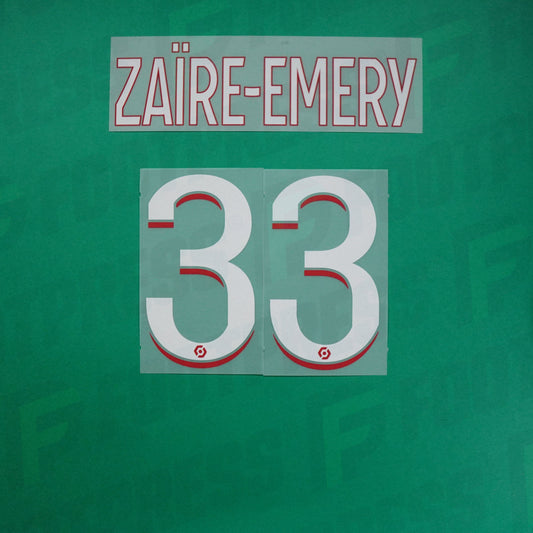 Flocage Officiel - Paris Saint-Germain ENFANT, Zaïre-Emery, 2023/2024, Home Junior, Blanc/Rouge