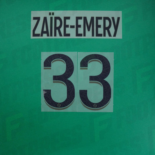 Flocage Officiel - Paris Saint-Germain ENFANT, Zaïre-Emery, 2023/2024, Fourth Junior, Noir/Vert