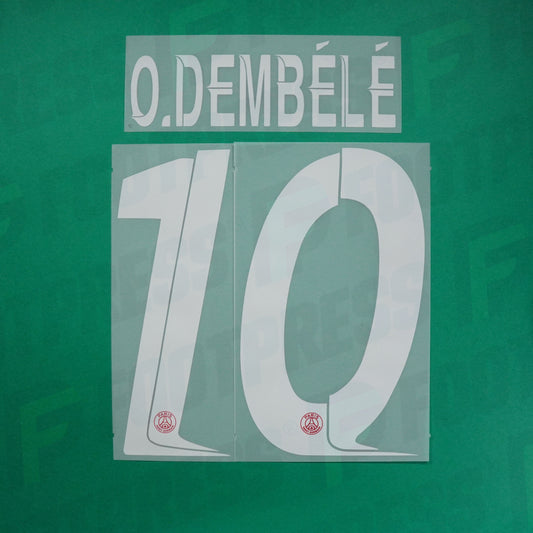 Flocage Officiel - Paris Saint-Germain, Dembélé, 2023/2024, Home LDC, Blanc/Rouge