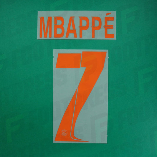 Flocage Officiel - Paris Saint-Germain, Mbappé, 2023/2024, Third LDC, Orange/Argenté