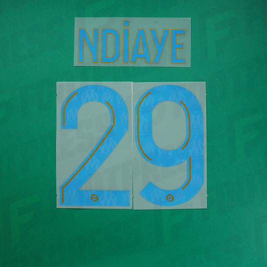Flocage Officiel - Olympique de Marseille, Ndiaye, 2023/2024, Home, Bleu