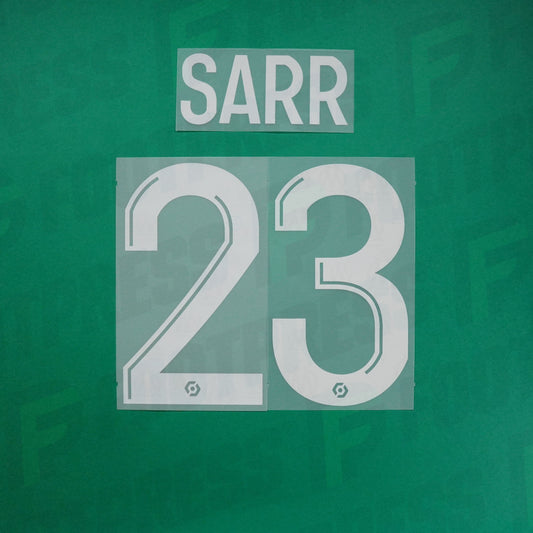 Flocage Officiel - Olympique de Marseille, Sarr, 2023/2024, Away, Blanc