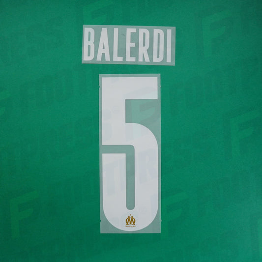 Flocage Officiel - Olympique de Marseille, Balerdi, 2023/2024, Away LDC, Blanc