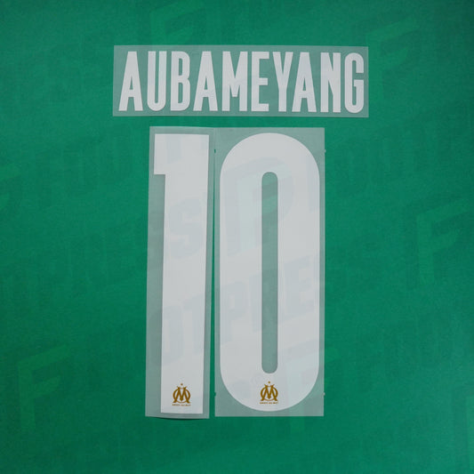 Flocage Officiel - Olympique de Marseille, Aubameyang, 2023/2024, Away LDC, Blanc