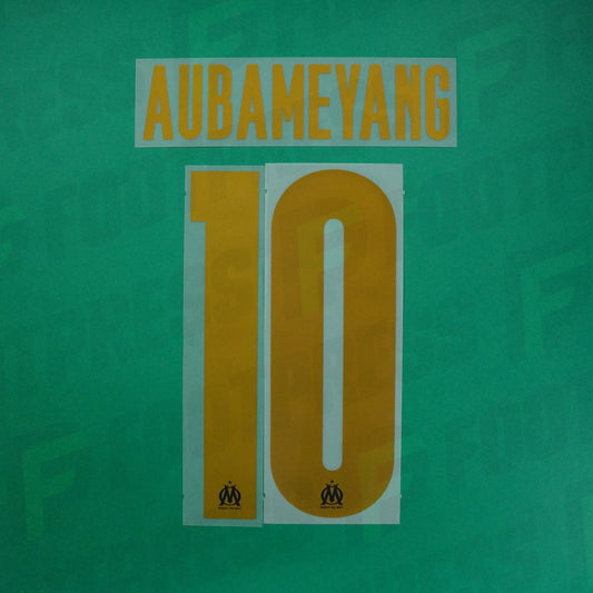 Flocage Officiel - Olympique de Marseille, Aubameyang, 2023/2024, Home LDC, Or