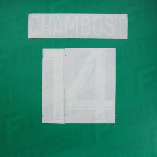 Flocage Officiel - AS Saint-Etienne, Chambost, 2023/2024, Home, Blanc/Vert