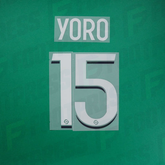 Flocage Officiel - Lille OSC, Yoro, 2023/2024, Home, Blanc/Bleu