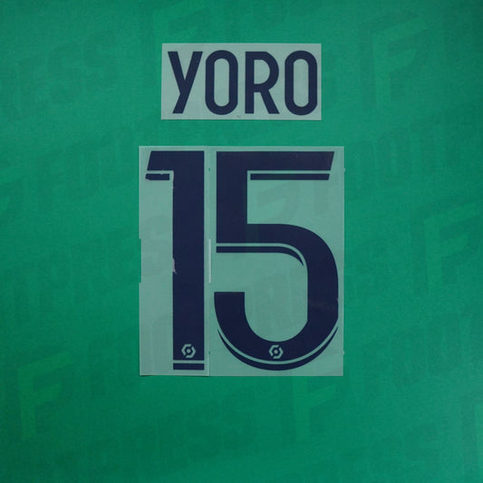Flocage Officiel - Lille OSC, Yoro, 2023/2024, Away, Bleu Foncé