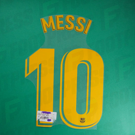 Flocage Officiel - FC Barcelone, Messi, 2019/2020, Home, Orange