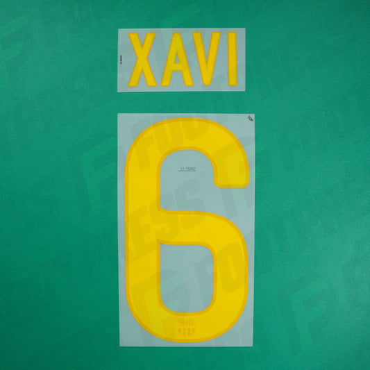 Flocage Officiel - FC Barcelone, Xavi, 2011/2012, Home, Jaune