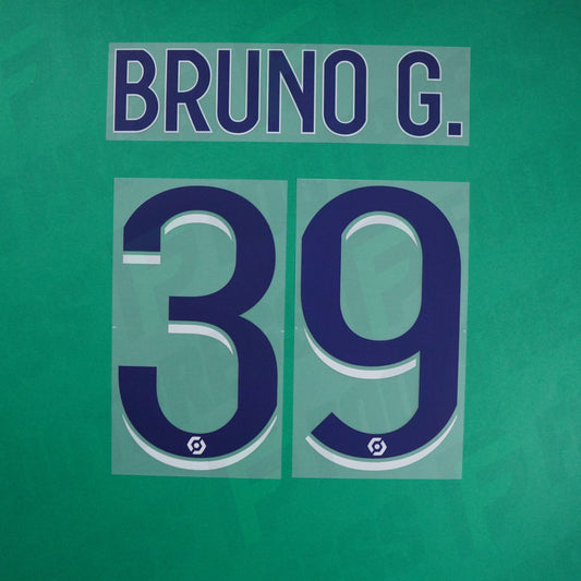 Flocage Officiel - Olympique Lyonnais, Bruno Guimarães, 2021/2022, Away, Bleu/Blanc