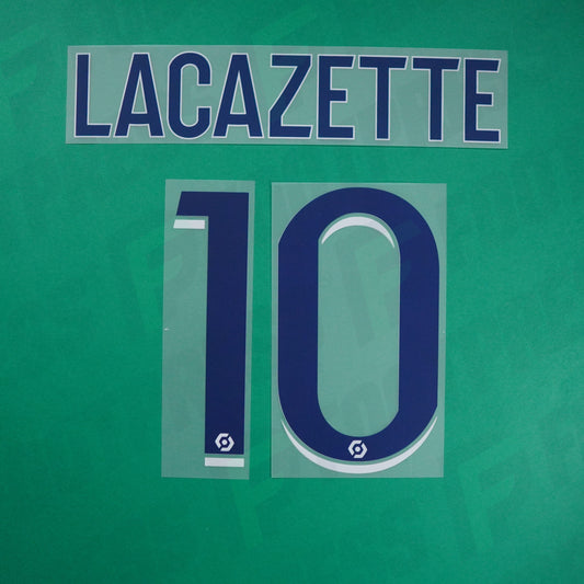 Flocage Officiel - Olympique Lyonnais, Lacazette, 2022/2023, Away, Bleu/Blanc