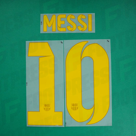 Flocage Officiel - FC Barcelone, Messi, 2013/2014, Home, Jaune