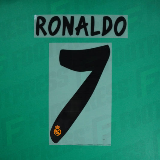 Flocage Officiel - Real Madrid, Ronaldo, 2013/2014, Home, Noir