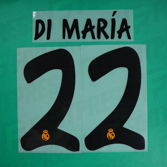 Flocage Officiel - Real Madrid, Di Maria, 2013/2014, Home, Noir
