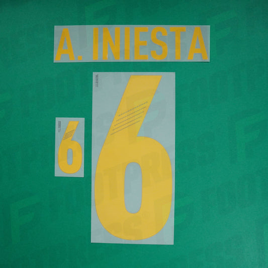 Flocage Officiel - Espagne, Iniesta, 2012, Home, Jaune