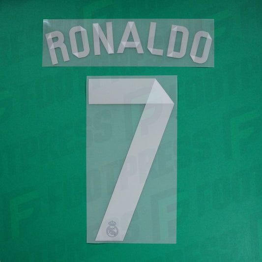 Flocage Officiel - Real Madrid, Ronaldo, 2014/2015, Away, Blanc