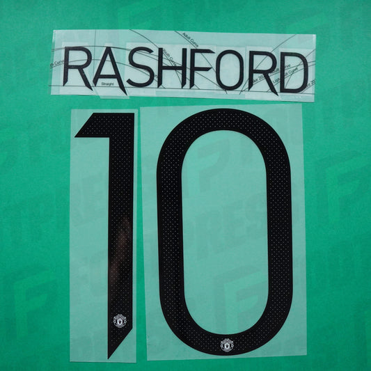 Flocage Officiel - Manchester United, Rashford, 2022/2023, Away Europe, Noir/Blanc