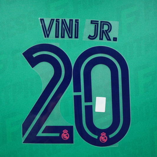 Flocage Officiel - Real Madrid, Vinicius JR, 2020/2021, Home/Away, Bleu