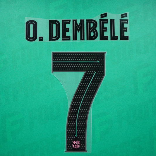Flocage Officiel - FC Barcelone, Dembélé, 2020/2021, Away, Noir/Rose