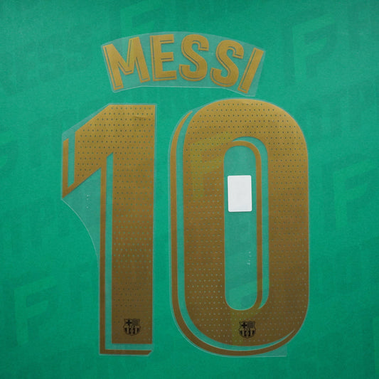 Flocage Officiel - FC Barcelone, Messi, 2020/2021, Away Player Issue, Doré
