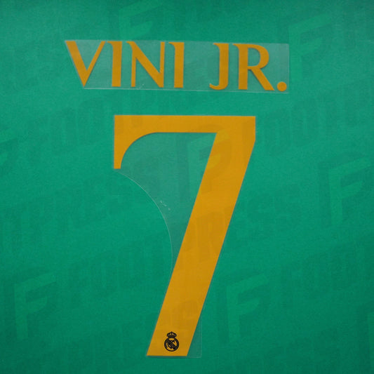 Flocage Officiel - Real Madrid, Vinicius JR, 2023/2024, Away, Orange
