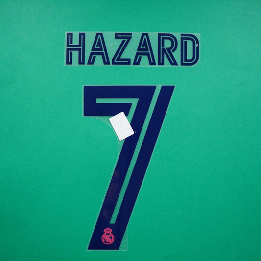 Flocage Officiel - Real Madrid, Hazard, 2020/2021, Home/Away, Bleu