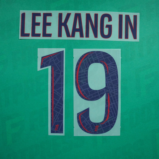 Flocage Officiel - Paris Saint-Germain, Lee Kang In, 2024/2025, Away, Bleu/Rouge (이강인)