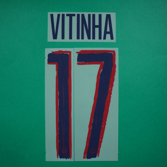 Flocage Officiel, Paris Saint-Germain, Vitinha, 2024/2025, Away LDC, Bleu/Rouge