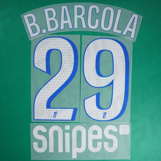 Flocage Officiel - Paris Saint-Germain, Barcola, 2025/2026, Third + Snipes, Blanc/Bleu