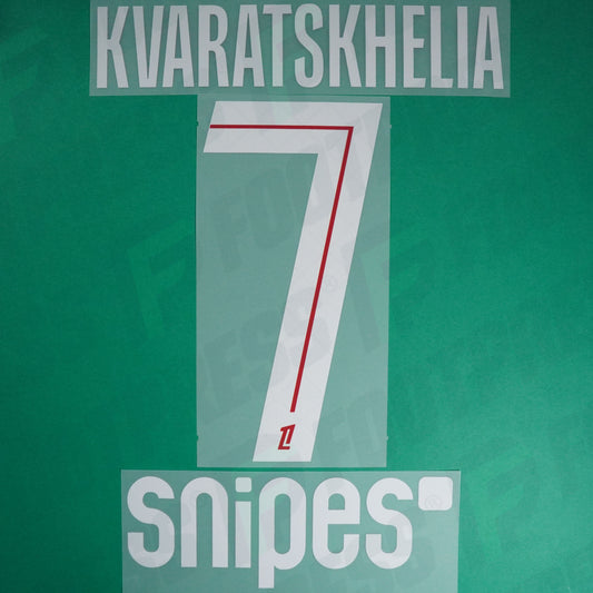 Flocage Officiel - Paris Saint-Germain, Kvaratskhelia, 2025/2026, Home + Snipes, Blanc/Rouge