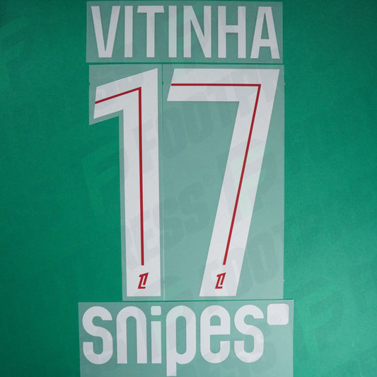 Flocage Officiel - Paris Saint-Germain, Vitinha, 2025/2026, Home + Snipes, Blanc/Rouge