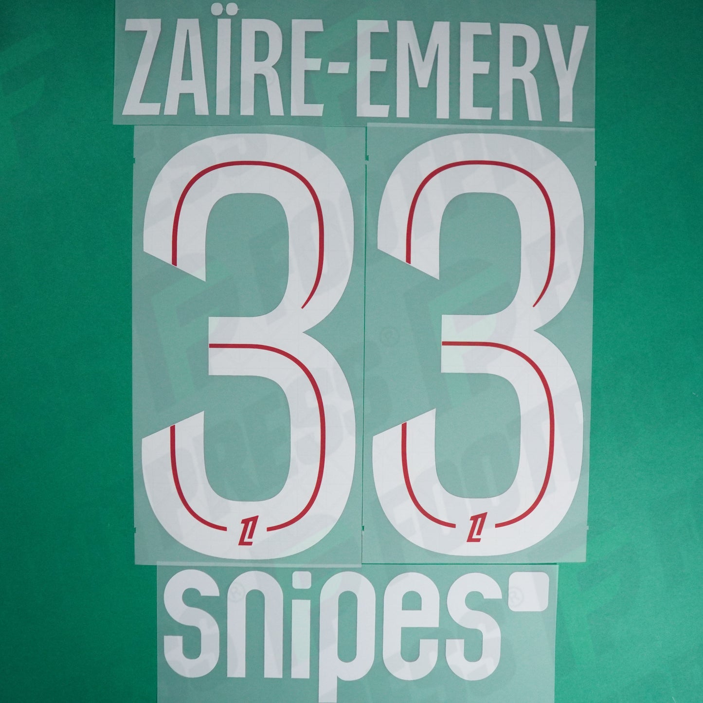 Flocage Officiel - Paris Saint-Germain, Zaire-Emery, 2025/2026, Home + Snipes, Blanc/Rouge