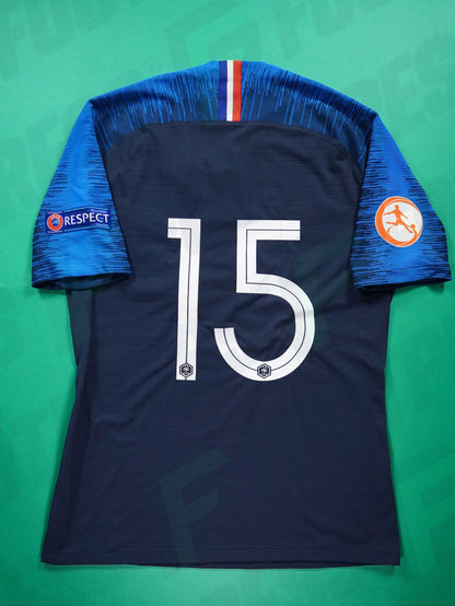 Maillot Officiel - France, 2018, Home, Porté, (L), N°#15, Patchs EURO U17 + Respect