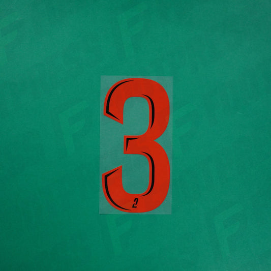 Flocage Officiel - Red Star FC, Grand Chiffre 3 Plein, Ligue 2, Third, Rouge