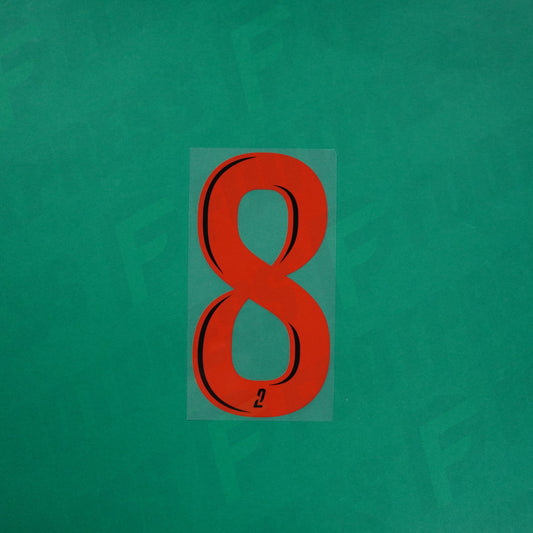 Flocage Officiel - Red Star FC, Grand Chiffre 8 Plein, Ligue 2, Third, Rouge